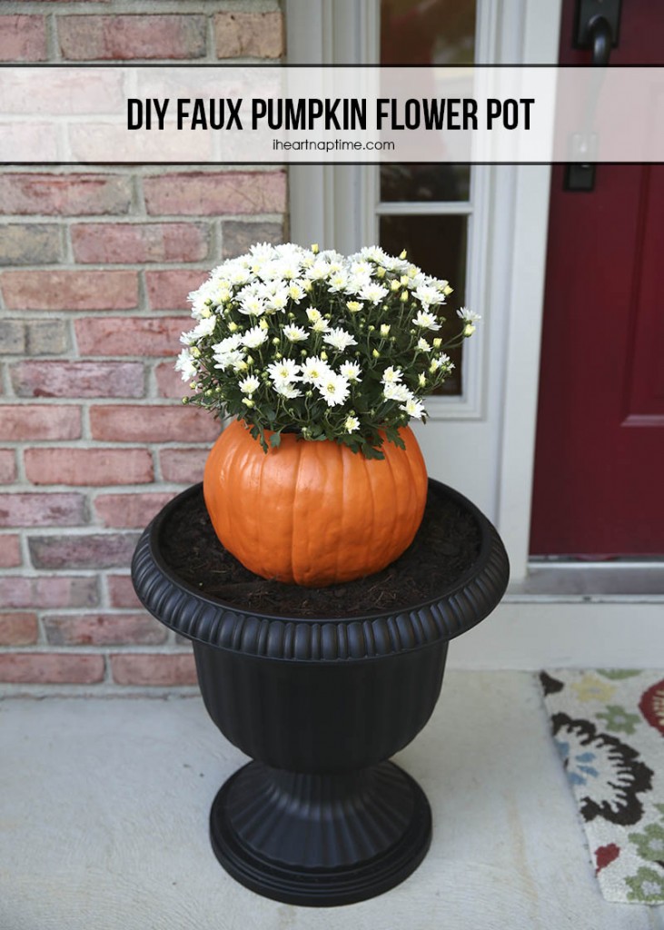 DIY-faux-pumpkin-flower-pot